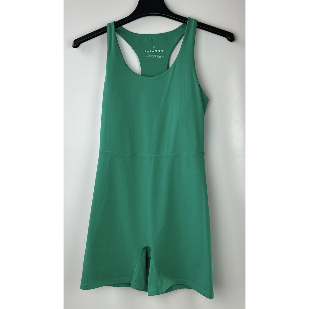 Paragon FlexSweat Sculptseam Shortsuit Green 1 Piece Bodysuit Romper Size Large - Picture 2 of 10